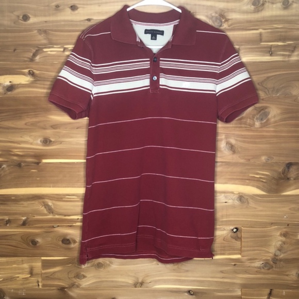 Banana Republic Men’s Stripped Red Polo Small